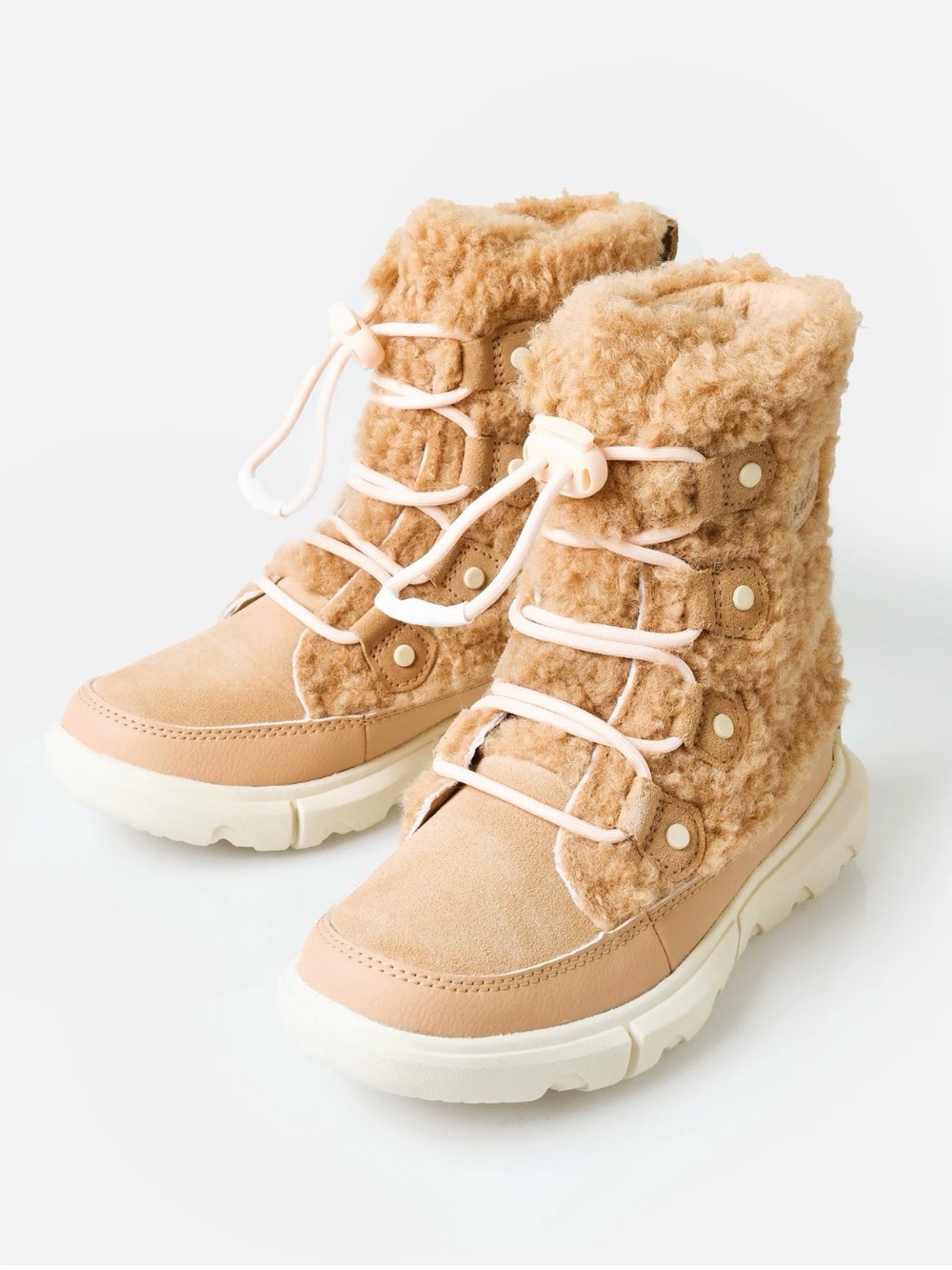 Sorel Kids Explorer II Joan Cozy, Faux-Shearling Winter Boots - Light Tan, Size